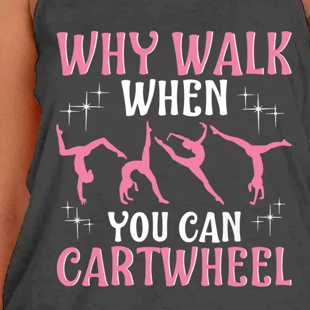 Funny Gymnastics Gymnast Gift For Girl Women Cool Cartwheel Women's Knotted Racerback Tank