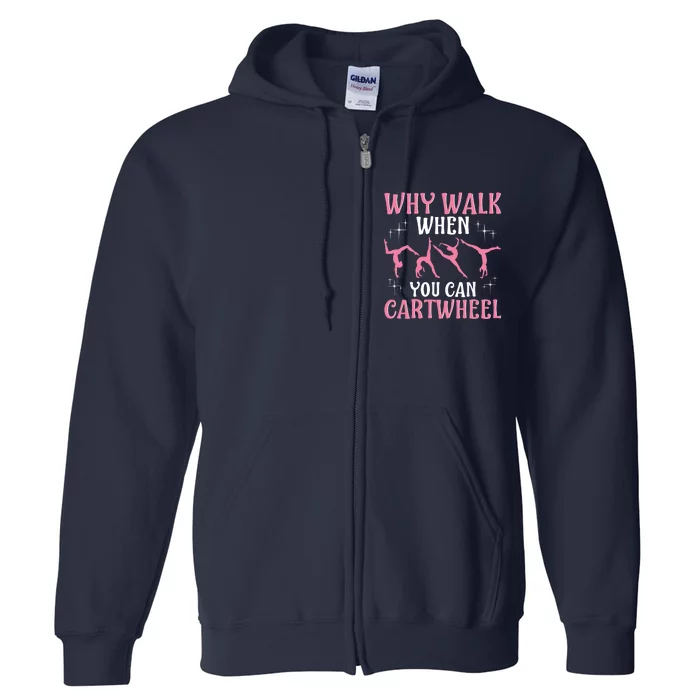 Funny Gymnastics Gymnast Gift For Girl Women Cool Cartwheel Full Zip Hoodie