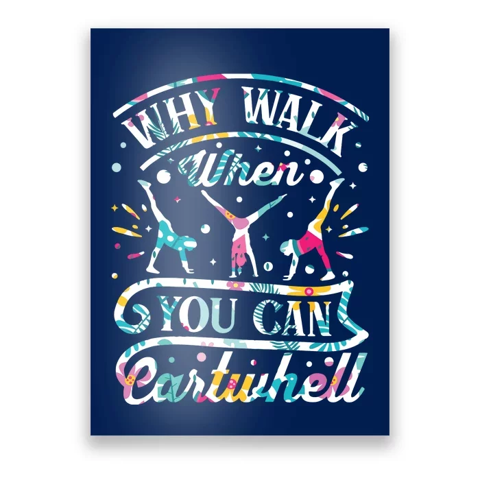 Funny Gymnastics Gymnast Parkour Girl Women Cool Cartwheel Poster