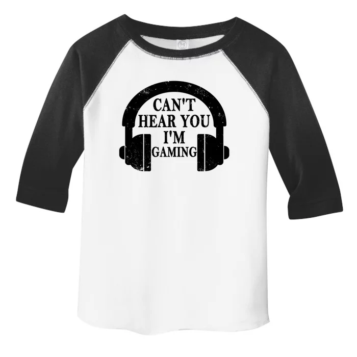 Funny Gamer Gift Headset Can't Hear You I'm Gaming Vintage Gift Toddler Fine Jersey T-Shirt