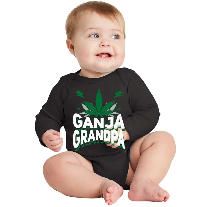 Funny Ganja Grandpa Weed Marijuana Baby Long Sleeve Bodysuit