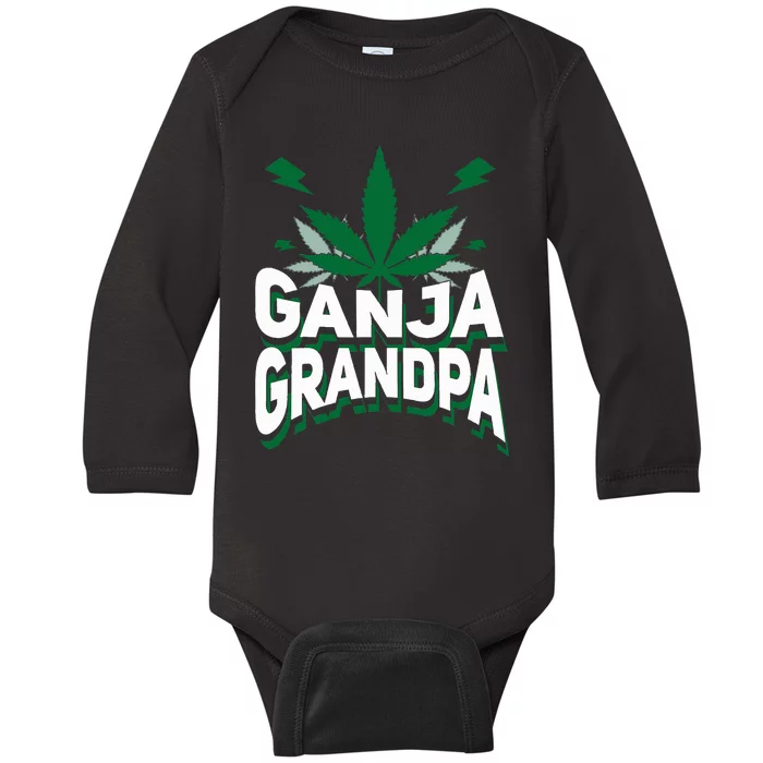 Funny Ganja Grandpa Weed Marijuana Baby Long Sleeve Bodysuit