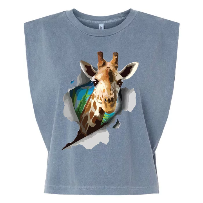 Funny Giraffe, Giraffe Lover Garment-Dyed Women's Muscle Tee