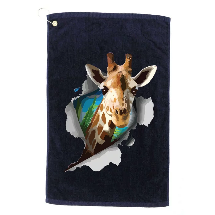 Funny Giraffe, Giraffe Lover Platinum Collection Golf Towel