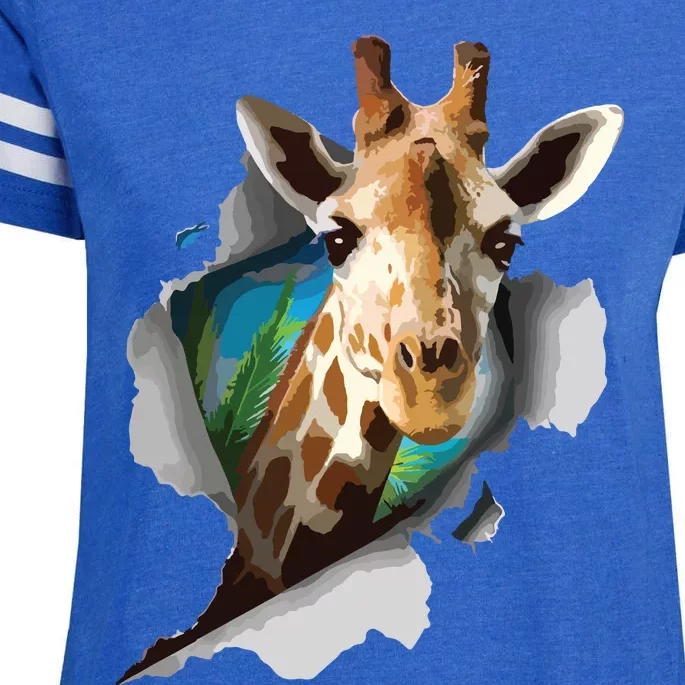 Funny Giraffe, Giraffe Lover Enza Ladies Jersey Football T-Shirt