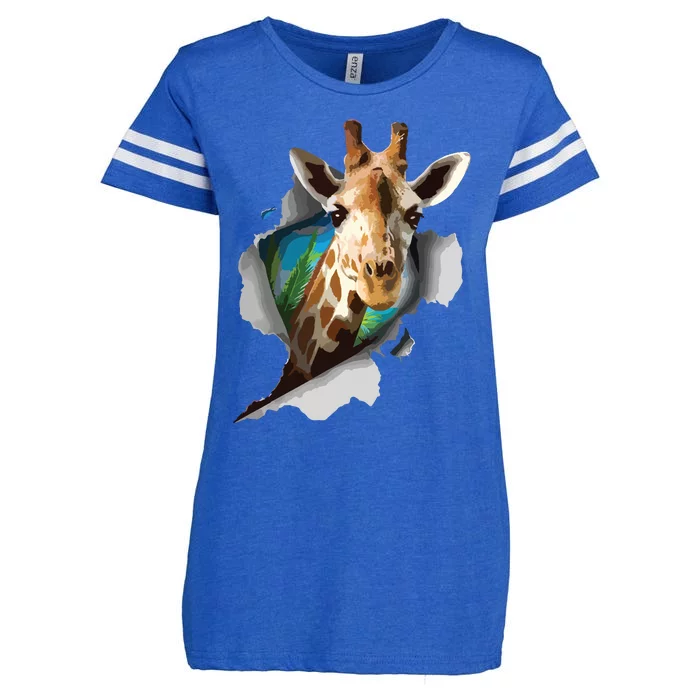 Funny Giraffe, Giraffe Lover Enza Ladies Jersey Football T-Shirt