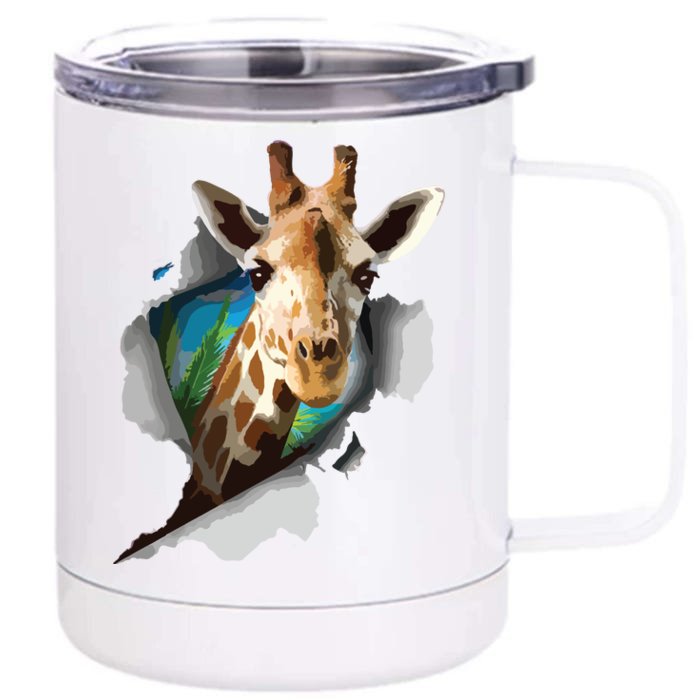 Funny Giraffe, Giraffe Lover Front & Back 12oz Stainless Steel Tumbler Cup