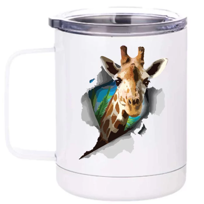 Funny Giraffe, Giraffe Lover Front & Back 12oz Stainless Steel Tumbler Cup