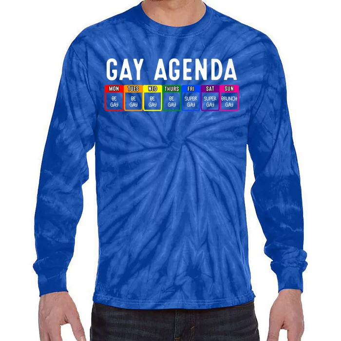 Funny Gay Gift Lgbt Pride Feminist Agenda Homo Great Gift Tie-Dye Long Sleeve Shirt