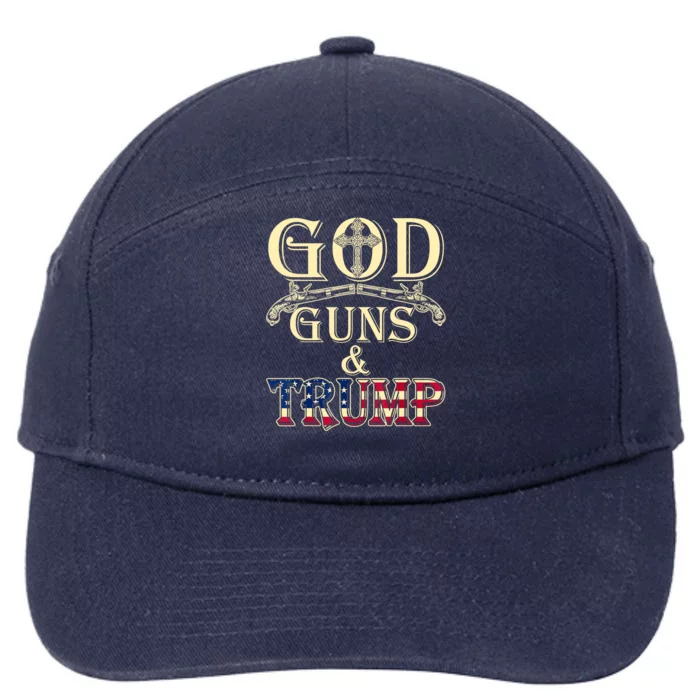 Funny God Guns And Trump 2nd Amendment Gift 7-Panel Snapback Hat