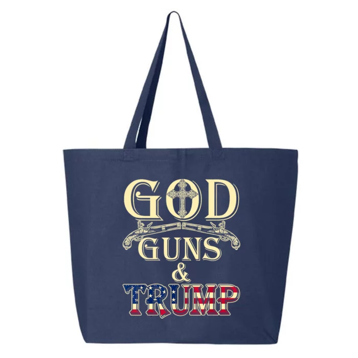 Funny God Guns And Trump 2nd Amendment Gift 25L Jumbo Tote