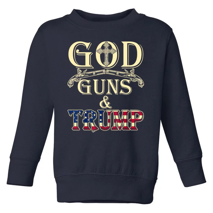 Funny God Guns And Trump 2nd Amendment Gift Toddler Sweatshirt