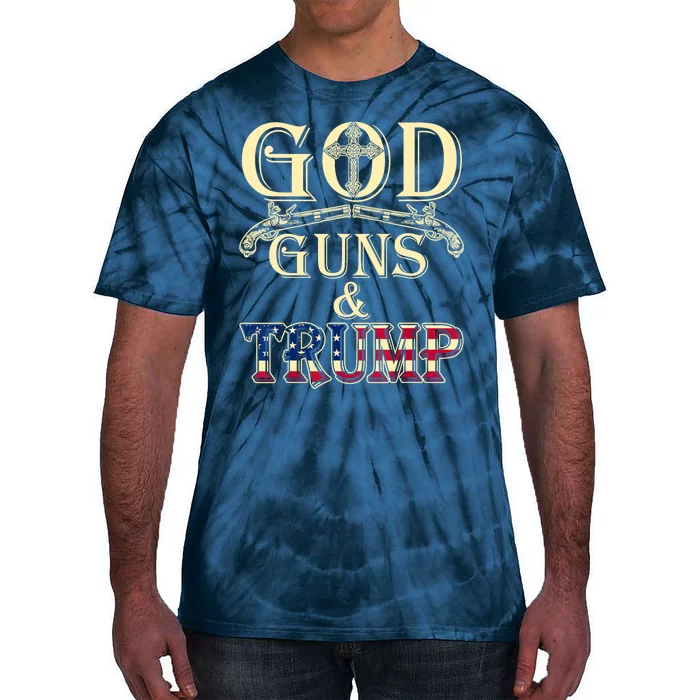 Funny God Guns And Trump 2nd Amendment Gift Tie-Dye T-Shirt