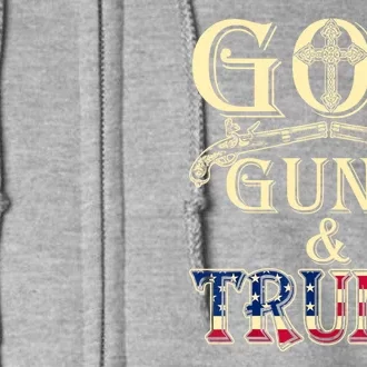 Funny God Guns And Trump 2nd Amendment Gift Full Zip Hoodie