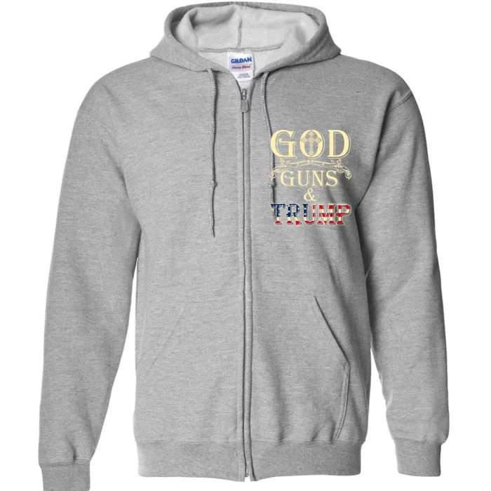 Funny God Guns And Trump 2nd Amendment Gift Full Zip Hoodie