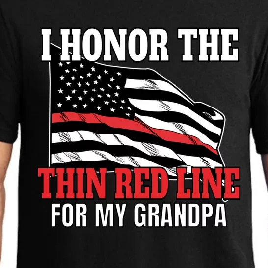 Firefighter Granddaughter Grandson Support Grandpa Funny Gift Pajama Set