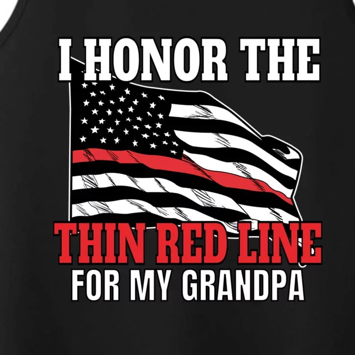 Firefighter Granddaughter Grandson Support Grandpa Funny Gift Performance Tank