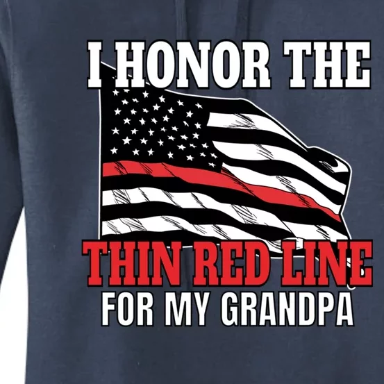 Firefighter Granddaughter Grandson Support Grandpa Funny Gift Women's Pullover Hoodie