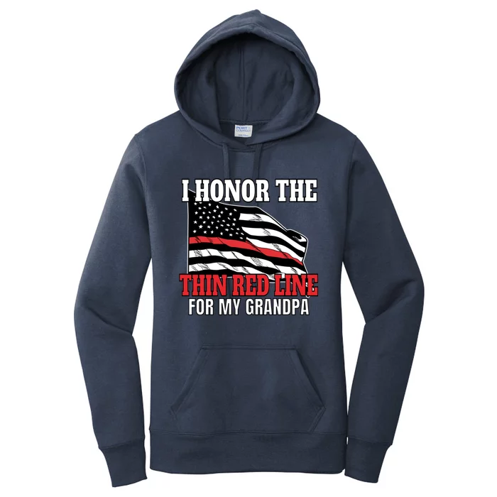 Firefighter Granddaughter Grandson Support Grandpa Funny Gift Women's Pullover Hoodie