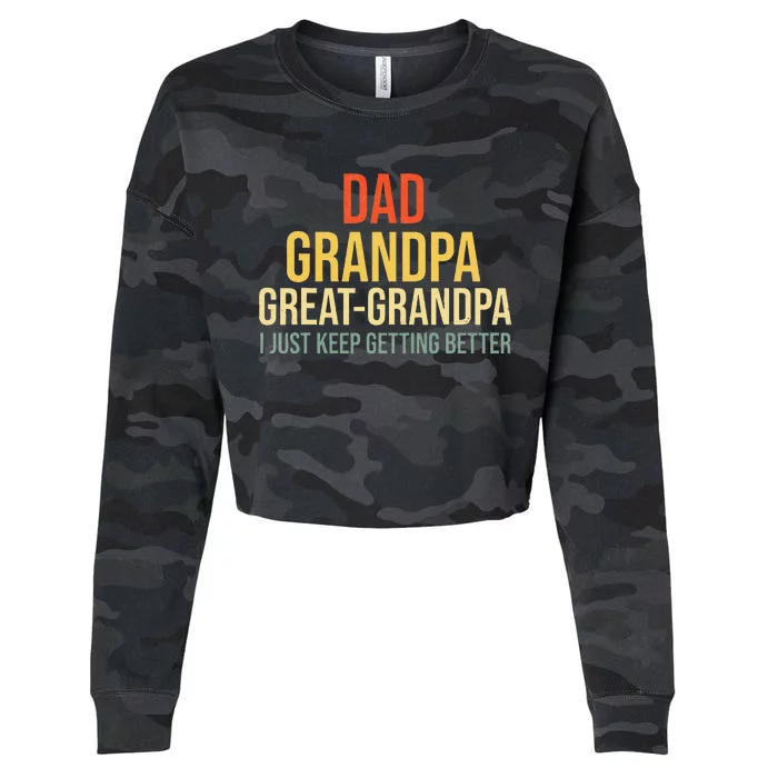 Funny Great Grandpa for Fathers Day Cropped Pullover Crew