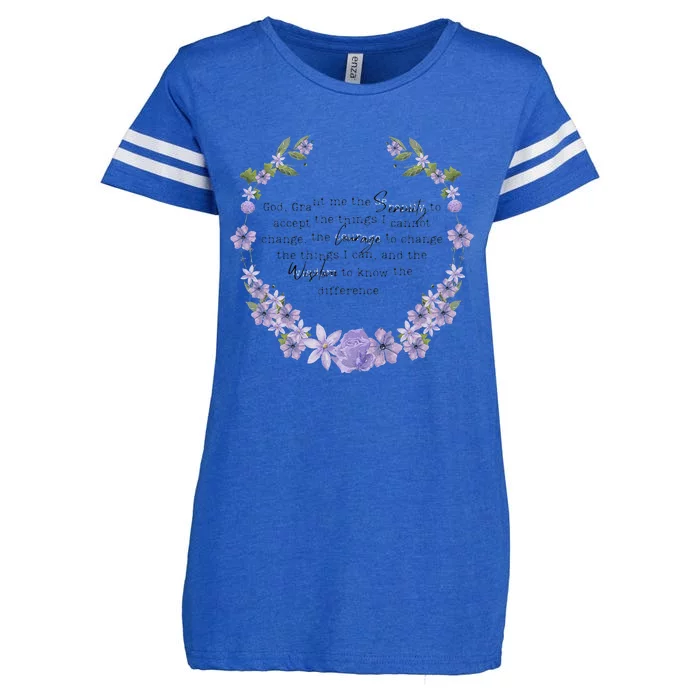 Floral God Grant Me The Serenity Prayer Spiritu Enza Ladies Jersey Football T-Shirt