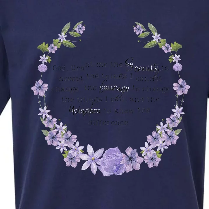 Floral God Grant Me The Serenity Prayer Spiritu Sueded Cloud Jersey T-Shirt