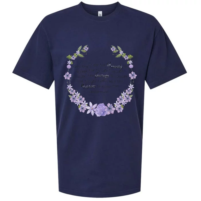 Floral God Grant Me The Serenity Prayer Spiritu Sueded Cloud Jersey T-Shirt