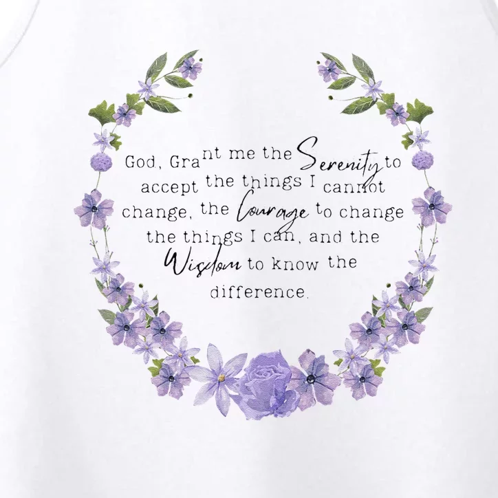 Floral God Grant Me The Serenity Prayer Spiritu Performance Tank