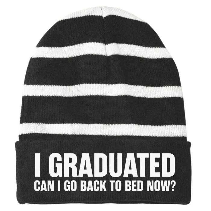 Funny Graduation Gift for Him Striped Beanie with Solid Band