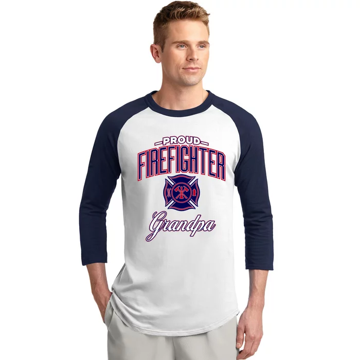 Firefighter Grandpa Gift Baseball Sleeve Shirt