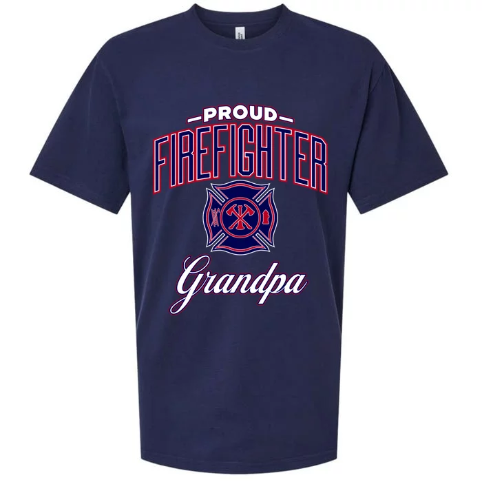 Firefighter Grandpa Gift Sueded Cloud Jersey T-Shirt