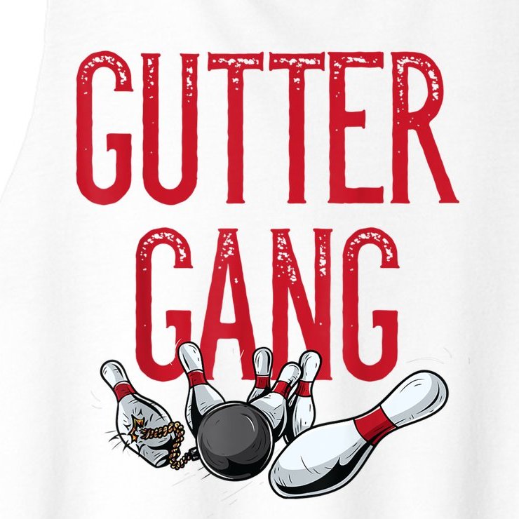 Funny Gutter Gang Matching Bowling Team Gift For Men Women Teens Women’s Racerback Cropped Tank