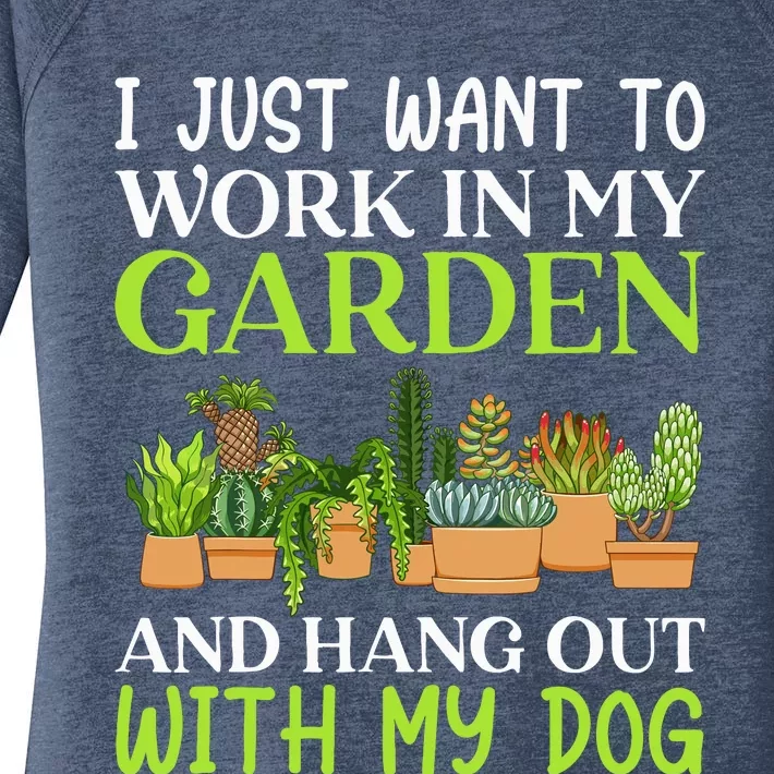 Funny Gardener Gardening Garden Enthusiast And Dog Lover Women's Perfect Tri Tunic Long Sleeve Shirt