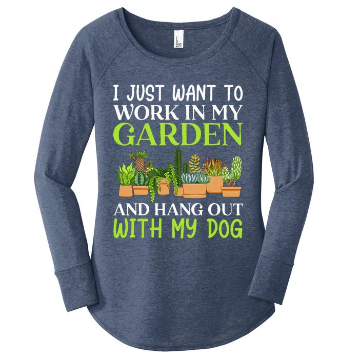 Funny Gardener Gardening Garden Enthusiast And Dog Lover Women's Perfect Tri Tunic Long Sleeve Shirt