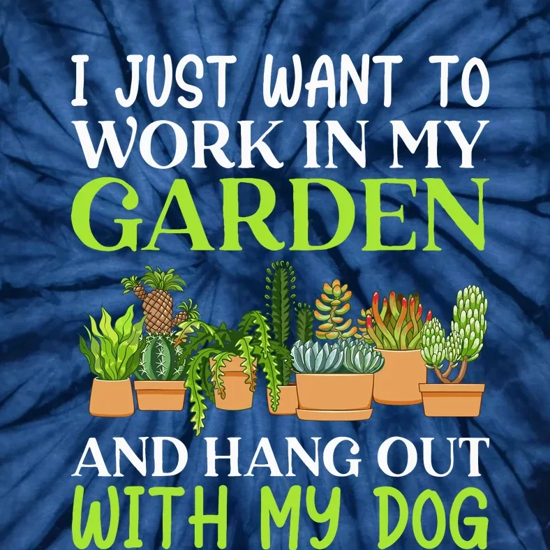 Funny Gardener Gardening Garden Enthusiast And Dog Lover Tie-Dye T-Shirt