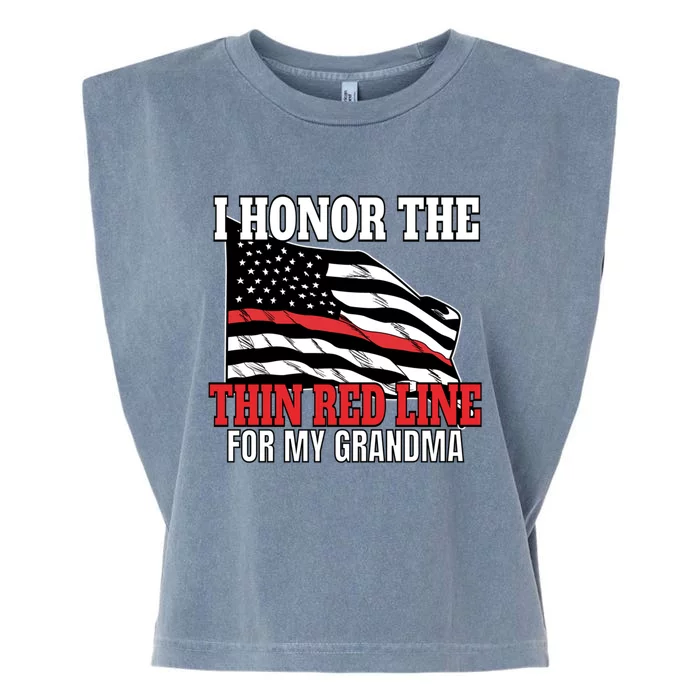 Firefighter Granddaughter Grandson Support Grandma Gift Garment-Dyed Women's Muscle Tee