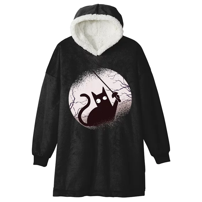 Fencing Game Gamer Fencer Sport Fencing Cat Hooded Wearable Blanket