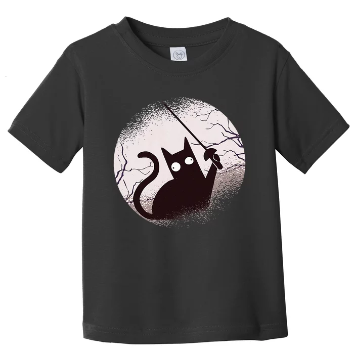 Fencing Game Gamer Fencer Sport Fencing Cat Toddler T-Shirt