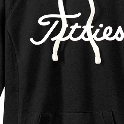 Funny Golf Gift: Titties Gift Funny Saying Golfer Golfing Gift Women's Fleece Hoodie