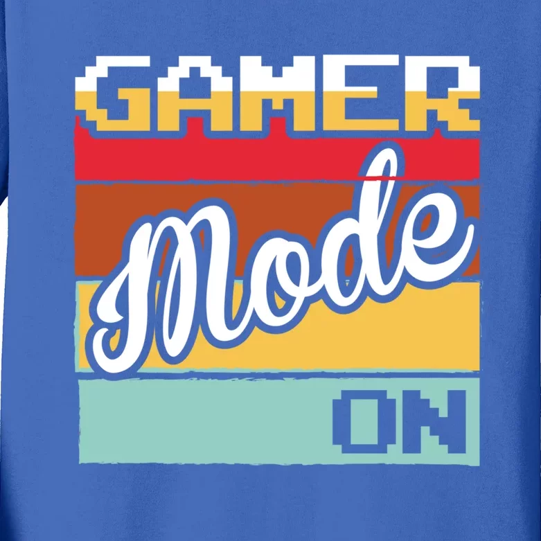 Funny Gaming Gamer Mode On Gamer Video Games Gift Kids Long Sleeve Shirt