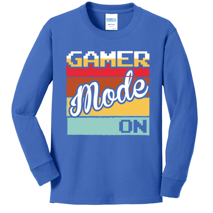 Funny Gaming Gamer Mode On Gamer Video Games Gift Kids Long Sleeve Shirt