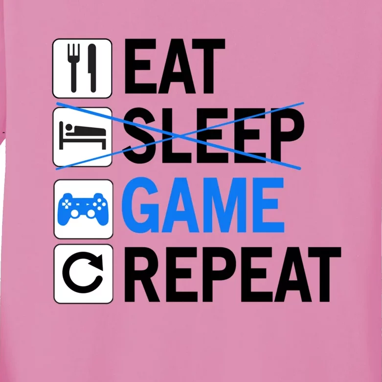 Funny Gaming Gift Eat Sleep Play Games Repeat Meaningful Gift Kids Long Sleeve Shirt