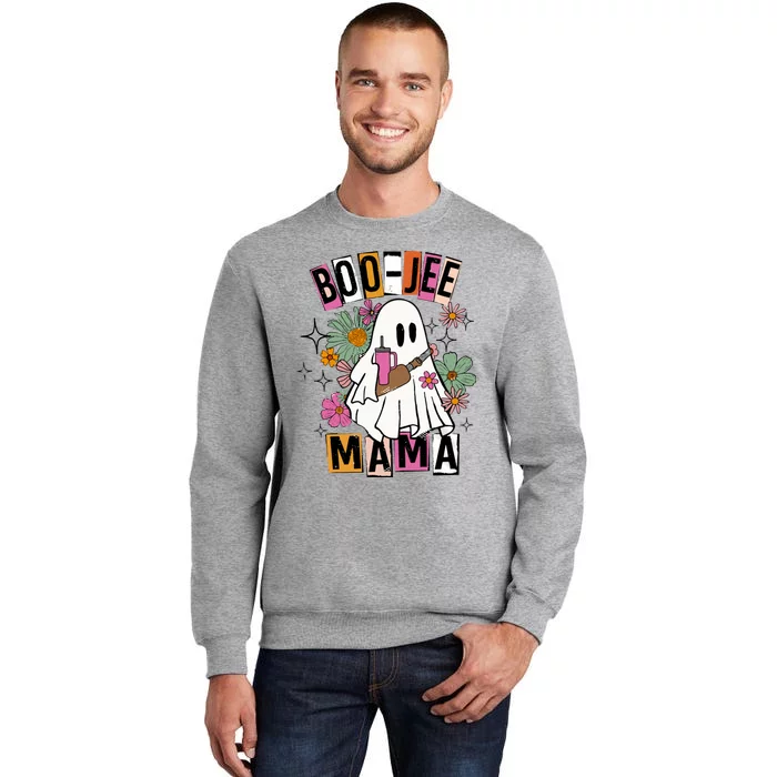 Floral Groovy Ghost Boojee Mama Fall Halloween Western Mama Sweatshirt