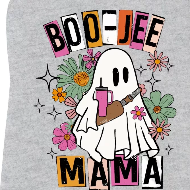 Floral Groovy Ghost Boojee Mama Fall Halloween Western Mama Women's Racerback Tank