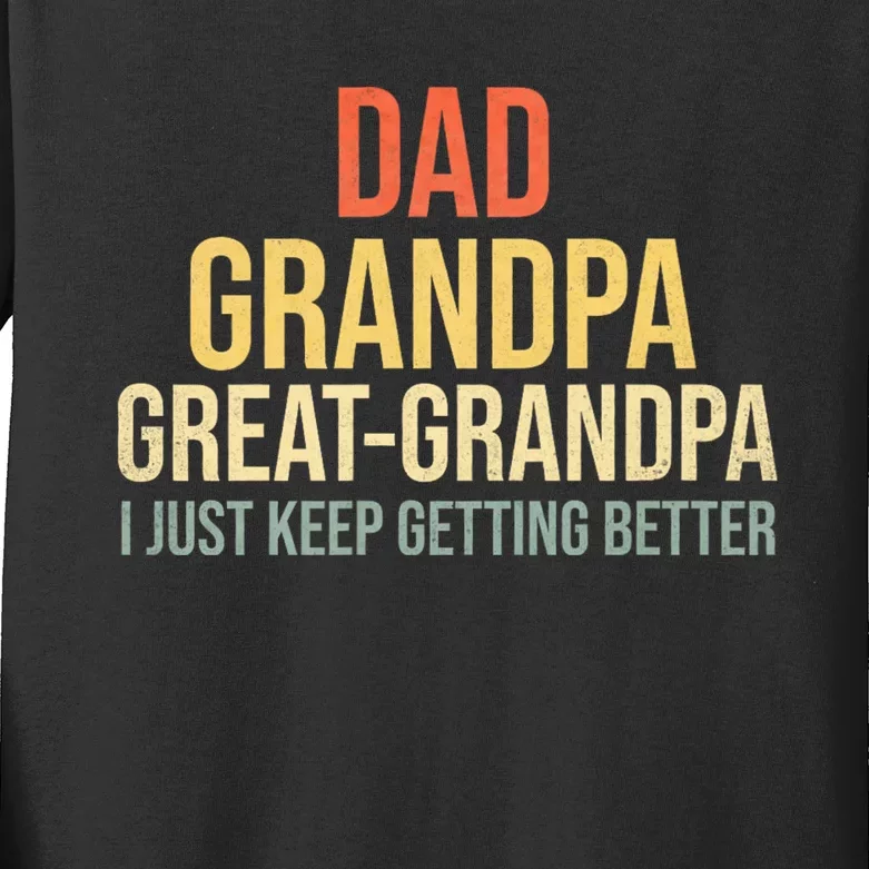 Funny Great Grandpa For Fathers Day Kids Long Sleeve Shirt