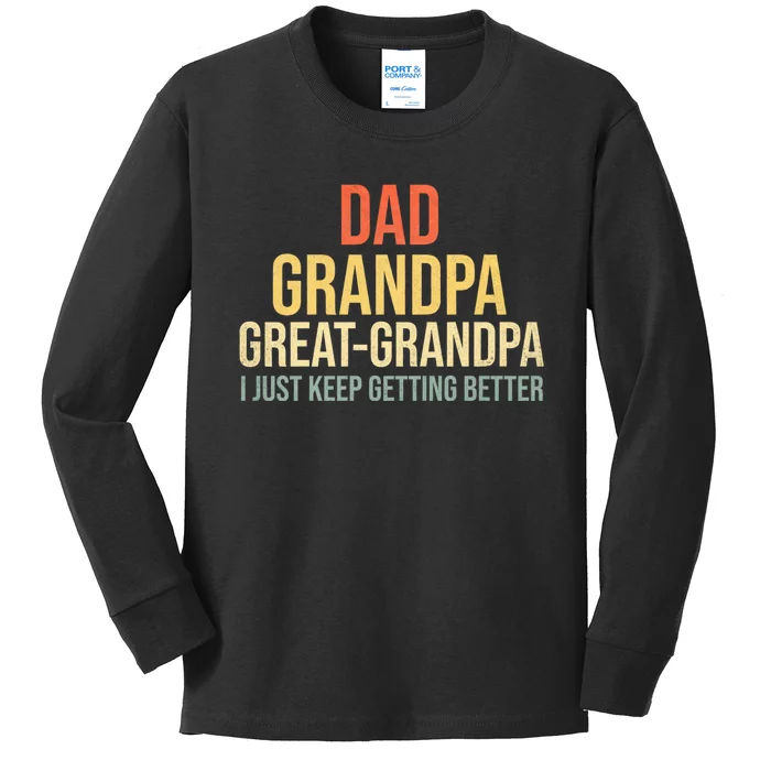 Funny Great Grandpa For Fathers Day Kids Long Sleeve Shirt