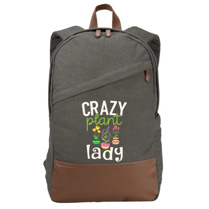 Funny Gardening Gift Crazy Plant Lady Gift Cotton Canvas Backpack