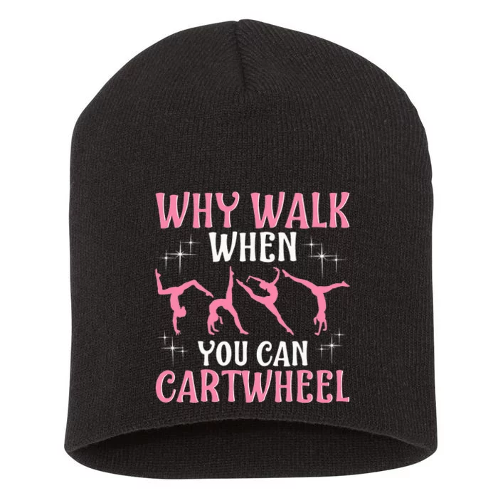 Funny Gymnastics Gymnast Gift For Cool Cartwheel Short Acrylic Beanie