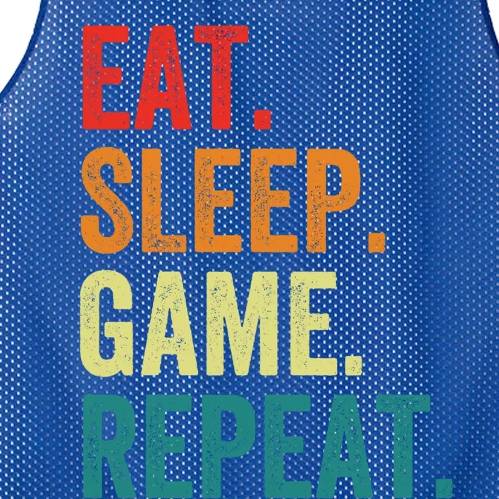 Funny Gaming Gift Eat Sleep Game Repeat Funny Gift Mesh Reversible Basketball Jersey Tank