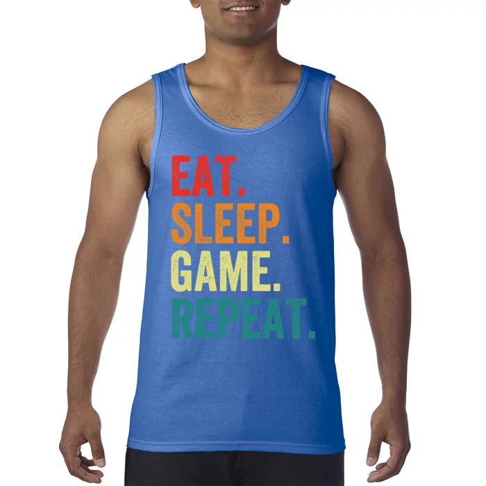 Funny Gaming Gift Eat Sleep Game Repeat Funny Gift Tank Top